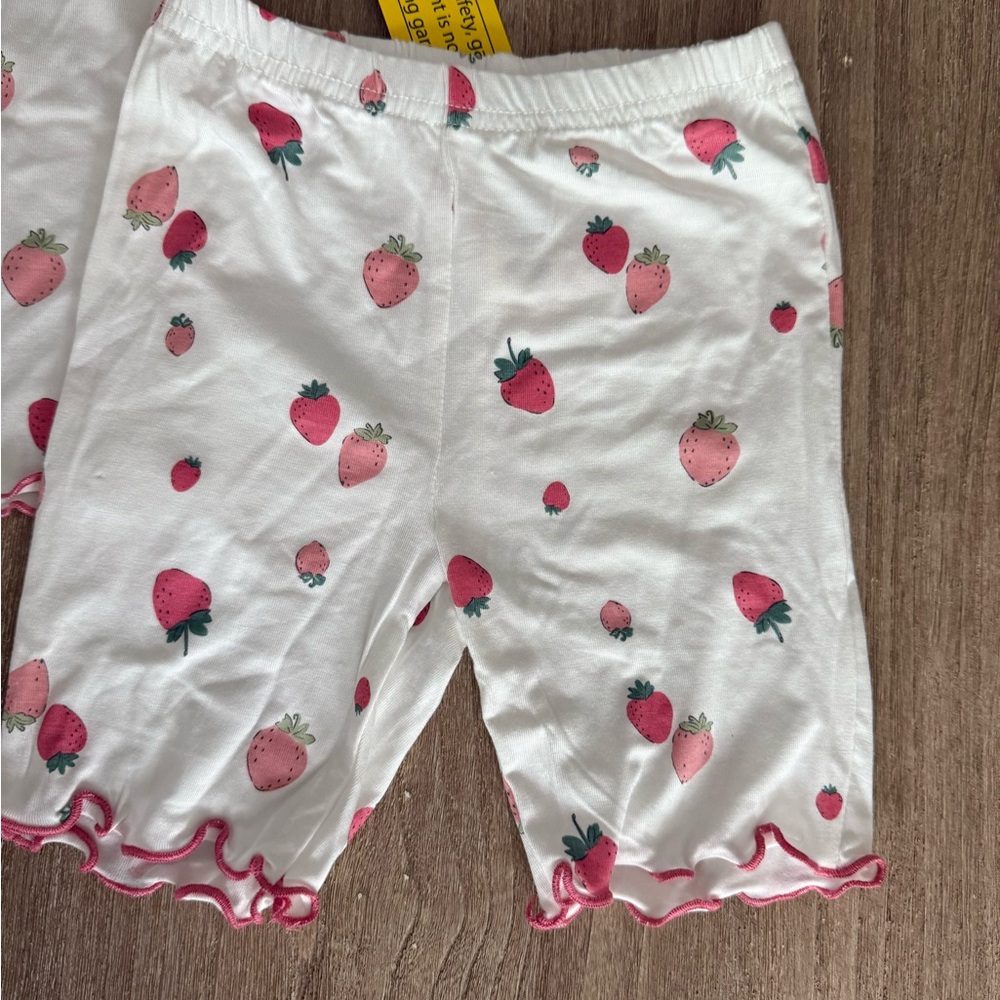 NWT! New Milkberry bamboo summer pajamas set/strawberries-size 3T - Picture 4 of 5